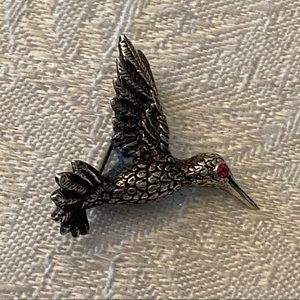 James S.S. Hummingbird Pin Ruby